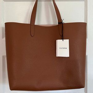 NWT Cuyana classic structured leather tote with organizer